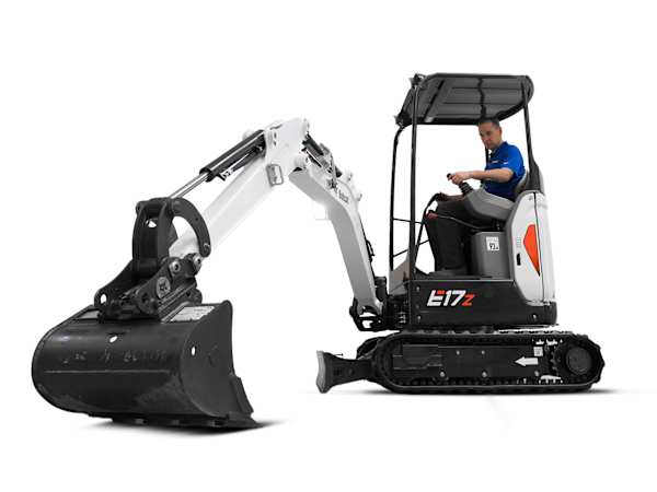 Minibagger Bobcat E17Z – Ultrakompakt, 100% Null-Heckausladung für Ihre Arbeiten